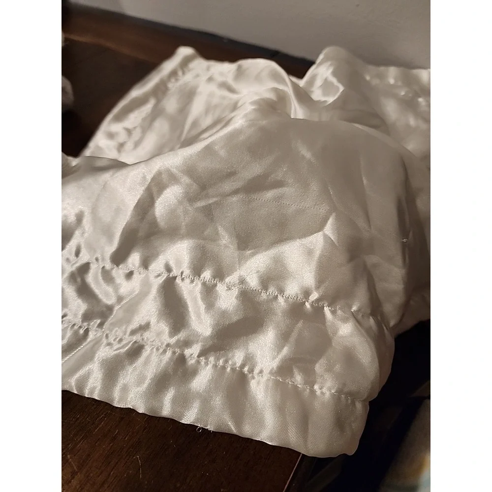 Baby Starters Bear Lovey Plush White Blanket I love you‎ The Moon Satin Minky - Picture 5 of 6